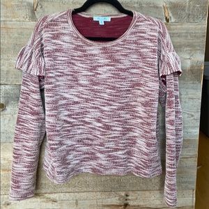 She + Sky Long Sleeve ruffle Shirt size Small